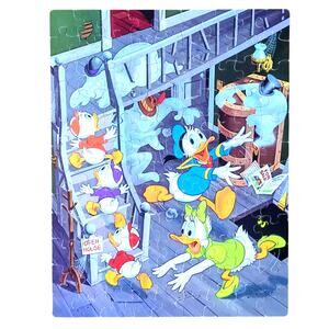 Walt Disney Haunted House Donald Duck Puzzle 1983 Ghosts 14" X 18" Halloween